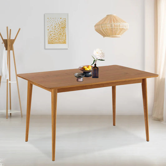 Dining Table 6 Person 47.2'' Modern Rectangular Kitchen Table Sturdy Durable Structure Wooden Dining Room Table for Small Spaces Table Home Furniture, Natural