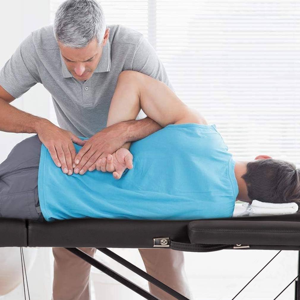 BestMassage Massage Table, Portable Massage Bed, Spa Bed, 77 Inches Long 30 Inches Wide Height, Adjustable 4 Inches Memory Sponge 2 Fold PU Bed, Carry Case, Facial Cradle, Salon Table