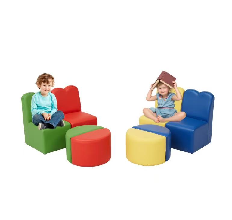 8PCS Toddler Sofa Couch for Kids – A colorful, multifunctional play couch ideal for playrooms, bedrooms, and daycare centers. Designed for indoor play, reading, and creative activities