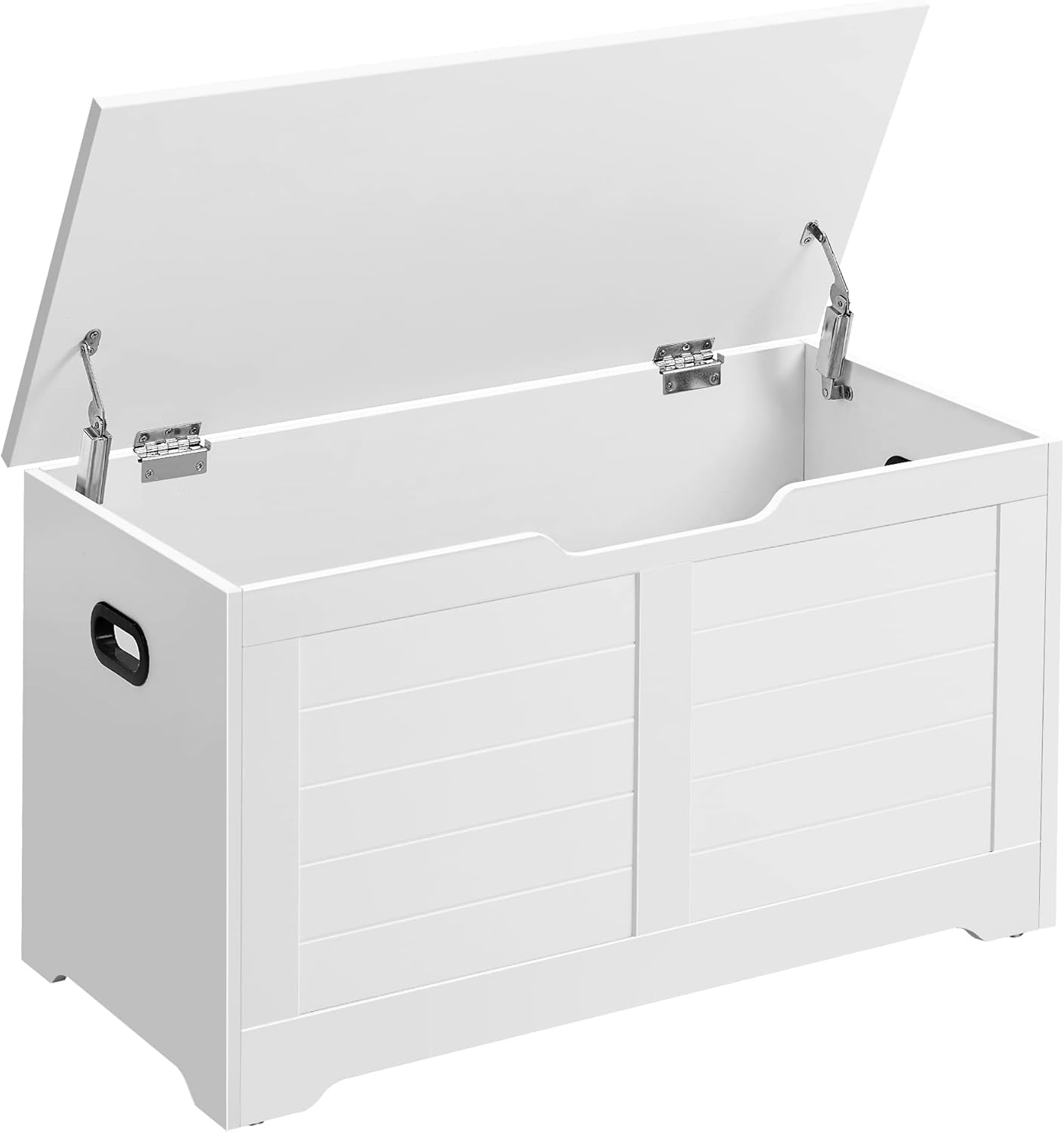 Multi-Colors Storage Chest, Storage Bench with 2 Safety Hinges, Farmhouse Style, 40 x 80 x 46 cm, for Entryway, Bedroom, Living Room, Cloud White