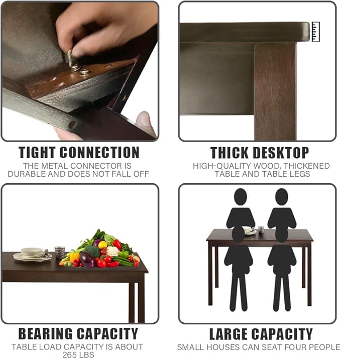 Dining Table Kitchen Table Dining Room Table Small Kitchen Table for Small Spaces Table Dinner Table Home Furniture Rectangular Modern