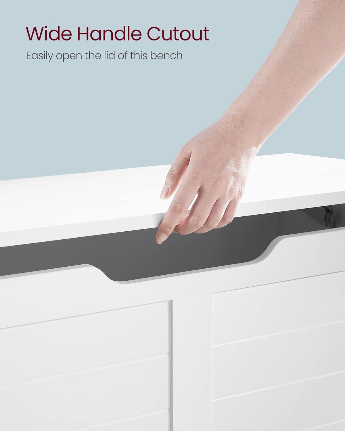 Multi-Colors Storage Chest, Storage Bench with 2 Safety Hinges, Farmhouse Style, 40 x 80 x 46 cm, for Entryway, Bedroom, Living Room, Cloud White