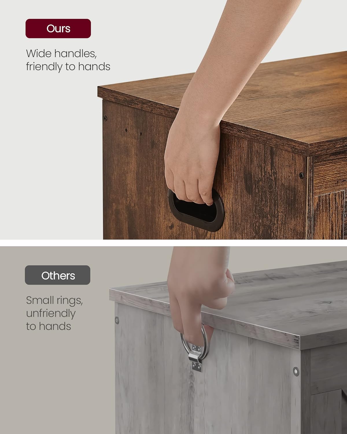 Multi-Colors Storage Chest, Storage Bench with 2 Safety Hinges, Farmhouse Style, 40 x 80 x 46 cm, for Entryway, Bedroom, Living Room, Cloud White