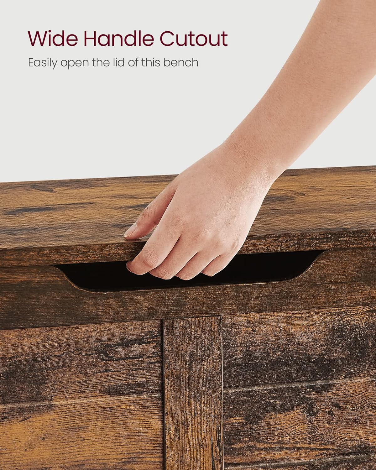 Multi-Colors Storage Chest, Storage Bench with 2 Safety Hinges, Farmhouse Style, 40 x 80 x 46 cm, for Entryway, Bedroom, Living Room, Cloud White